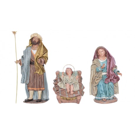 Nacimiento barro lienzado (308-311/054-056) - 21 cm, 5 piezas